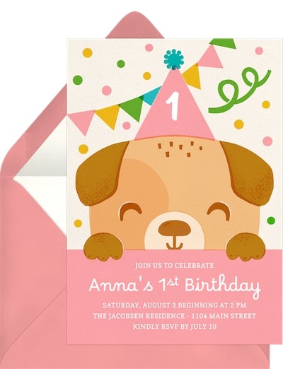 2nd birthday themes girl: Barkday Bash Invitation