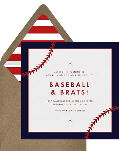 Baseball Stitch Invitation