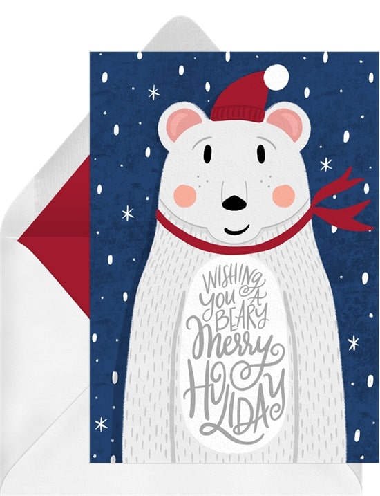 Happy holidays quotes: Beary Merry Holiday Card