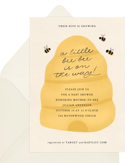 Bee Bee Is On The Way Invitation