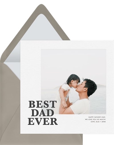 Fathers day wording: Best Dad Ever Card