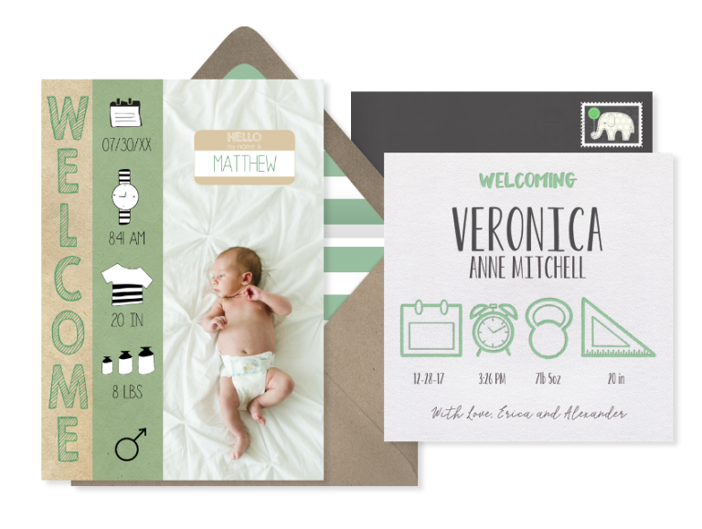 Birth Announcements Infographic STATIONERS