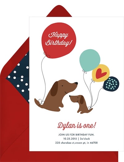 Dog birthday invitations: Birthday Pup Invitation