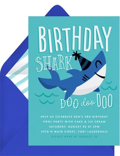 Birthday Shark Invitation
