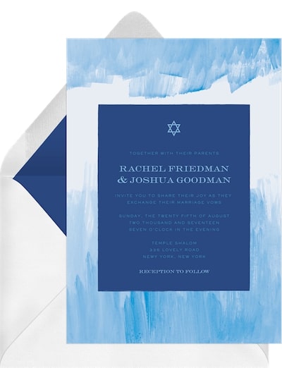 Blue Brushstrokes Invitation