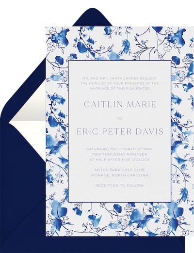 Blue China Invitation