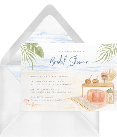 Bridal shower vs bachelorette party: Boho Beach Party Invitation