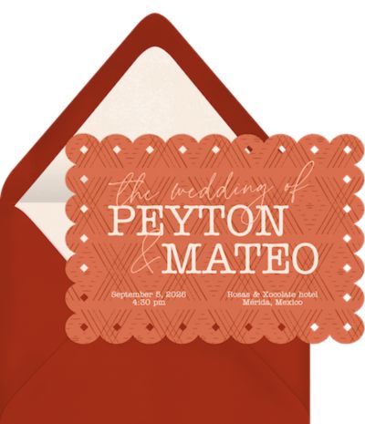 Western wedding invitations: Boho Papel Picado Invitation