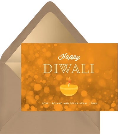 Diwali decorations: Bokeh Diwali Invitation