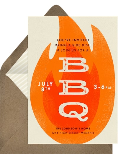Bold BBQ Flame Invitation