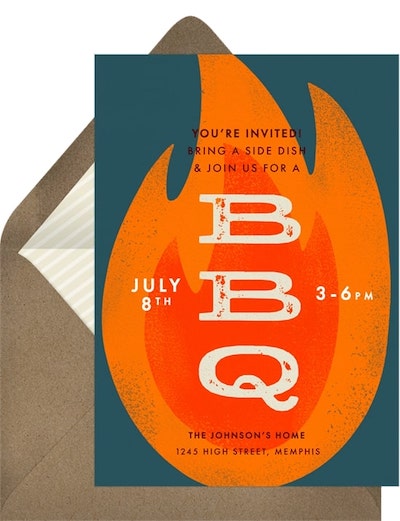 Bold BBQ Flame Invitation