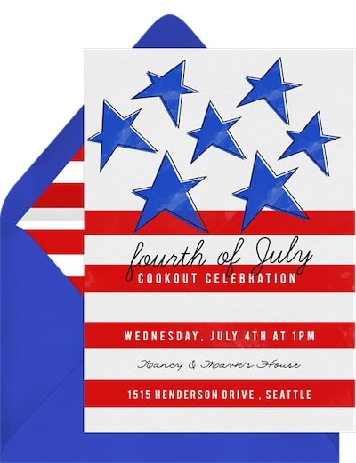 Bold Stars and Stripes Invitation