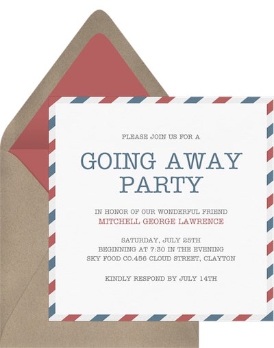 Farewell party: Bonne Journée Invitation