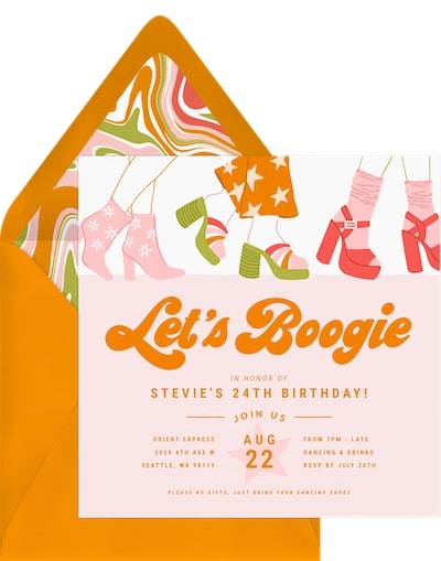 Boogie Time Invitation