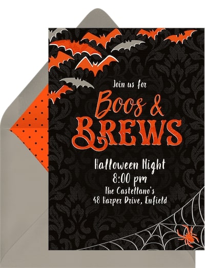 Halloween invitations: Boos and Brews Invitations