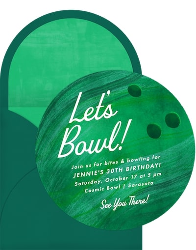 Bowling Ball Invitation