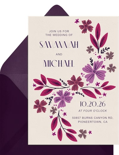 Bright Boho Bouquet Invitation