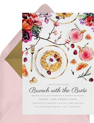 Summer bridal shower themes: Brunch Blooms Invitation