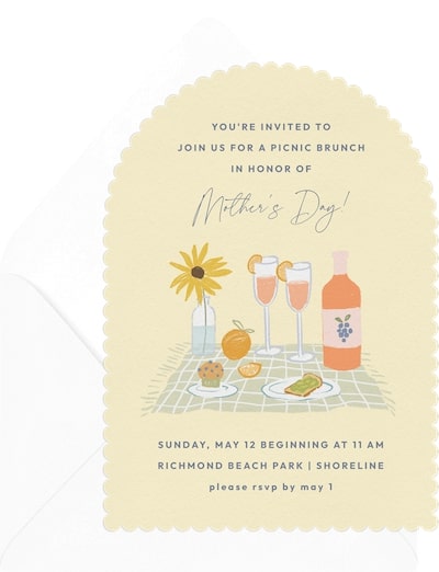 Mother’s Day theme ideas: Brunch & Blooms Invitation