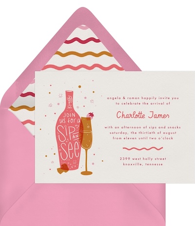 Sip and see invitations: Bubbly Bliss Invitation