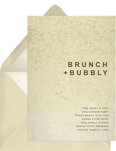 Engagement party invitations: Bubbly Invitation