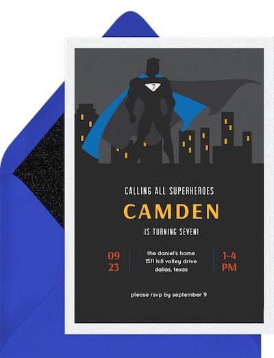 Caped Crusader Invitation