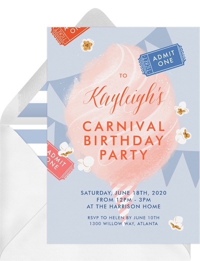 Prom invitations: Carnival Party Invitation