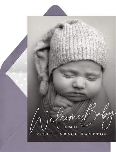 New baby congratulations message: Casual Welcome Announcement