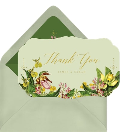 Cattleya Orchids Thank You Note