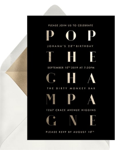 Champagne Grid Invitation