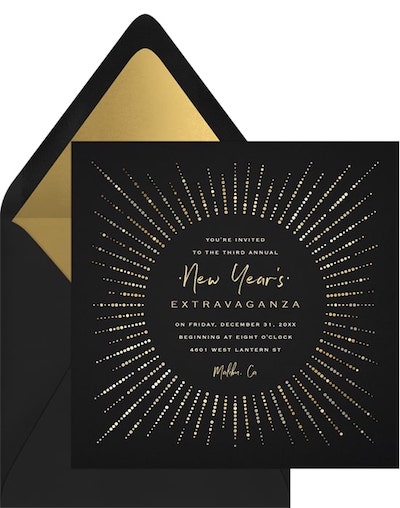 Party invitation maker: Champagne Starburst Invitation