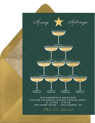 Champagne Tower Tree Invitation