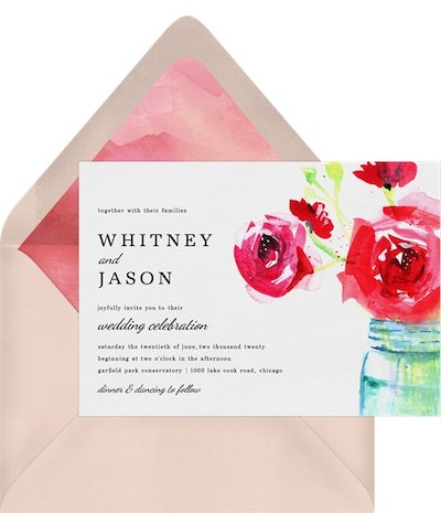 Wedding favor ideas: Charming Rose Bouquet Invitation