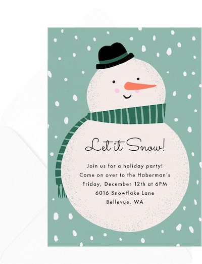 Charming Snowman Invitation