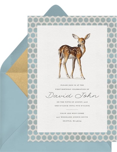Winter baby shower: Cheerful Deer Invitation