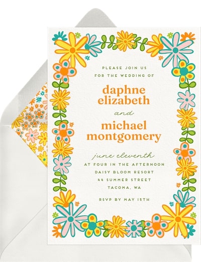 Wedding flowers ideas: Cheery Folk Floral Invitation