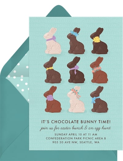 Chocolate Bunnies Invitation