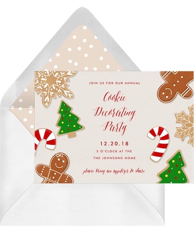 Virtual Holiday party ideas: Classic-Christmas Cookies Invitation