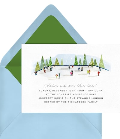 Winter party ideas: Classic Ice Rink Invitation