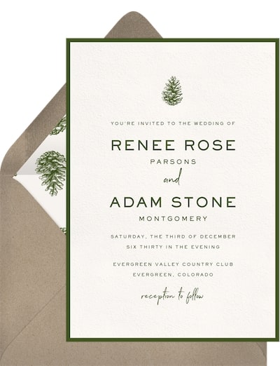 Classic Pinecone Invitation