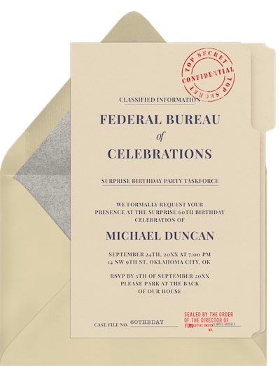 Classified Information Invitation