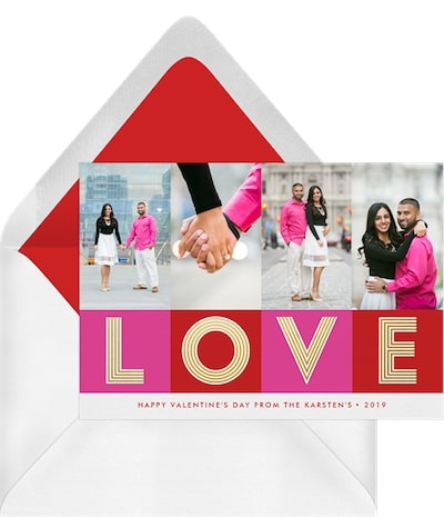Digital Valentines Day card: Color Block Love Card
