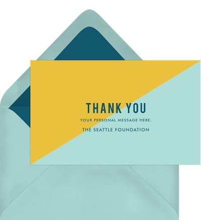 Color Slice Thank You Note