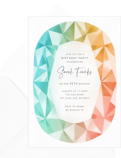 Colorful Gem Invitation