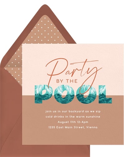 Pool party ideas for adults: Colorful Pool Invitation