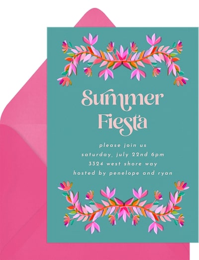 Dinner theme ideas: Colorful Summer Fiesta Invitation