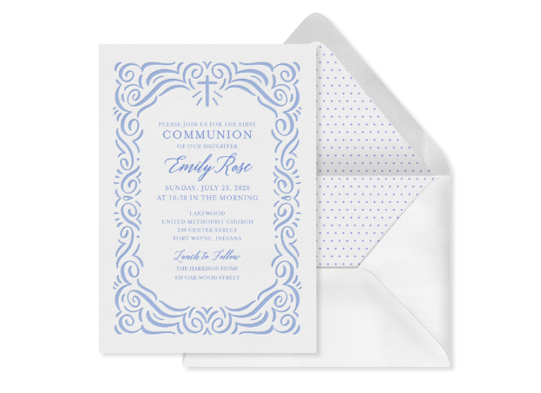 Communion Invitation Letterpress STATIONERS