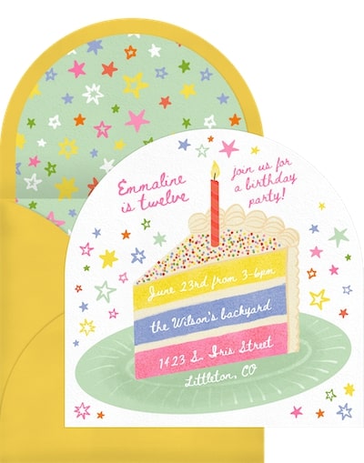 Confetti Cake Invitation