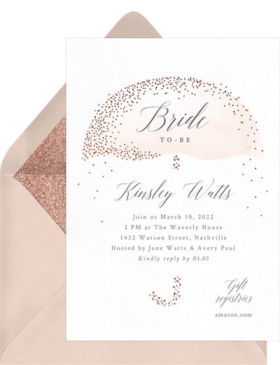 Bridal shower decorations: Confetti Umbrella Invitation