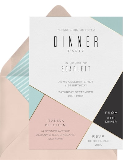 Adult birthday party ideas: Contemporary Chic Invitation